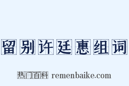 留别许廷惠组词是什么意思的图片
